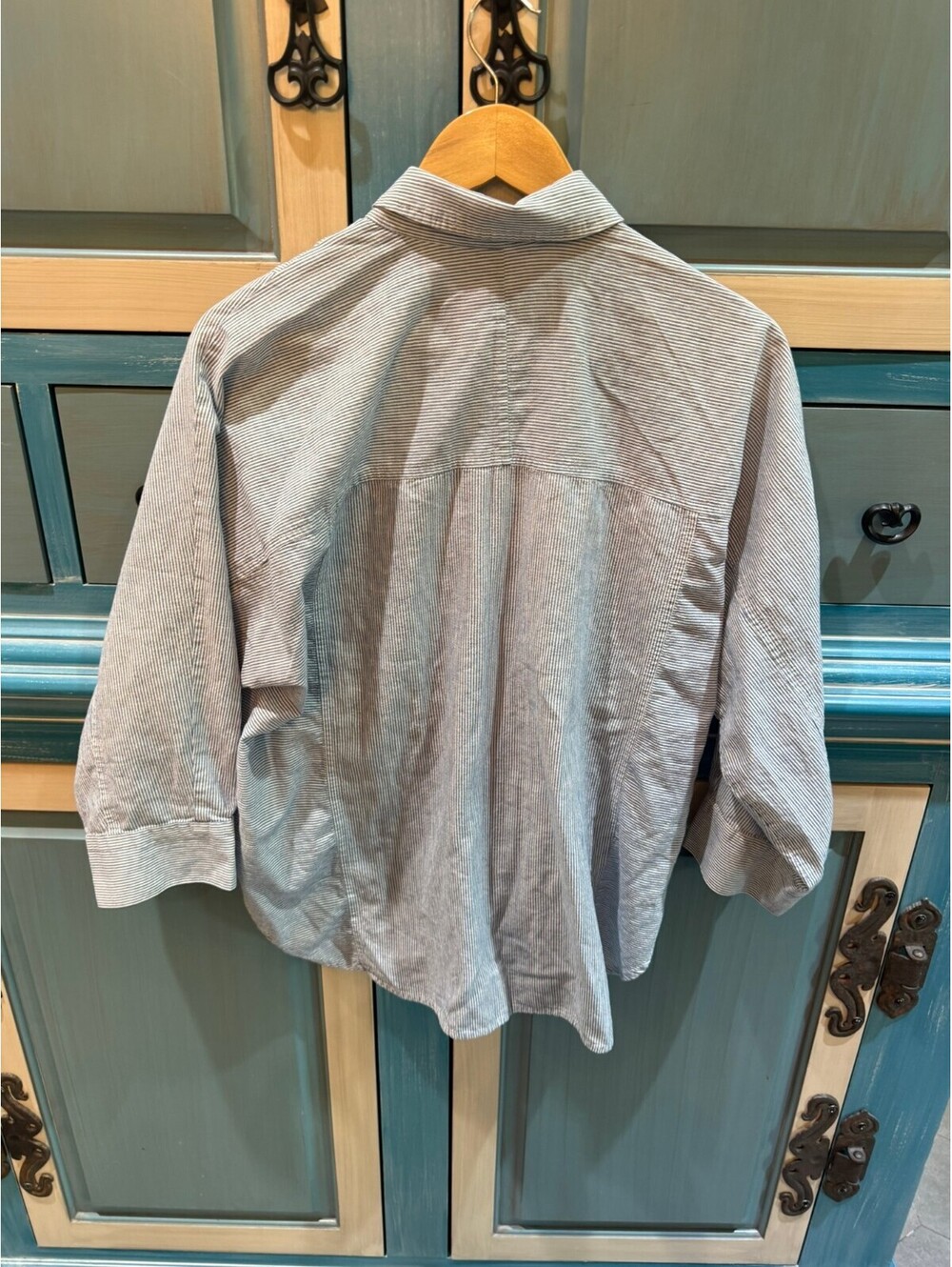 Madewell Cotton Blend Striped Oversized Button-Down Shirt, Medium - Picture 2 of 4